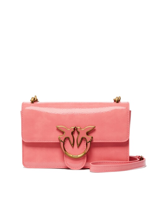 PINKO LOVE ONE MINI  Mini bolso de hombro flor de durazno-oro antiguo - Bolsos Mujer