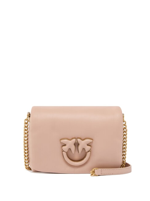 PINKO LOVE CLICK PUFF Bolso bandolera mini de piel polvo de color en bloque - Bolsos Mujer