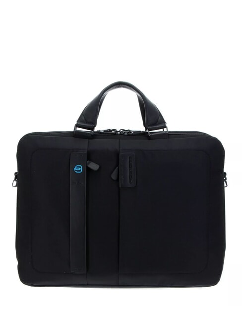 PIQUADRO Maletin P16, para portátil 15.6"- iPad 10,5" CHEVRON / NEGRO - Maletines de Trabajo