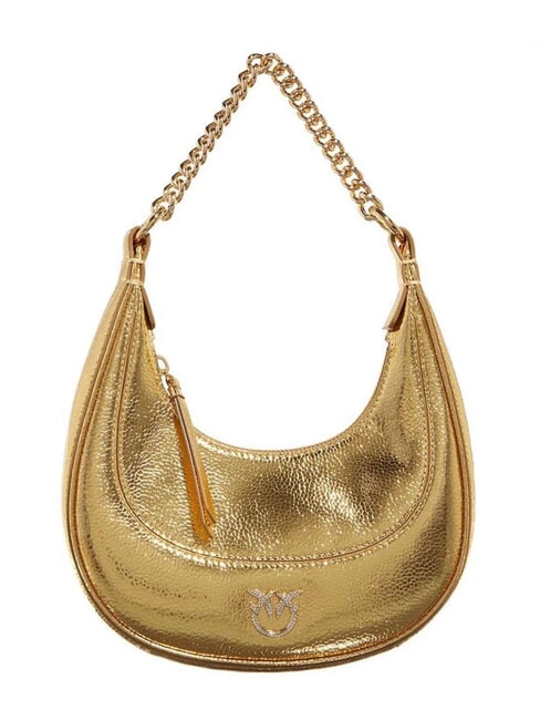 PINKO BRIOCHE Bolso de hombro de piel metalizada oro-oro - Bolsos Mujer