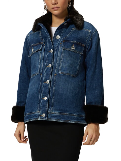 PINKO POP Chaqueta vaquera con apliques lavado vintage medio oscuro - Chaquetas de mujer