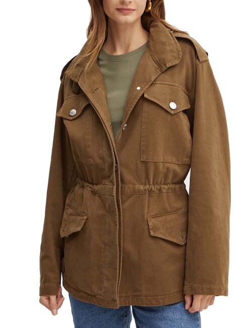 PINKO DIATONIA Chaqueta vaquera con cordón verde oliva oscuro - Chaquetas de mujer