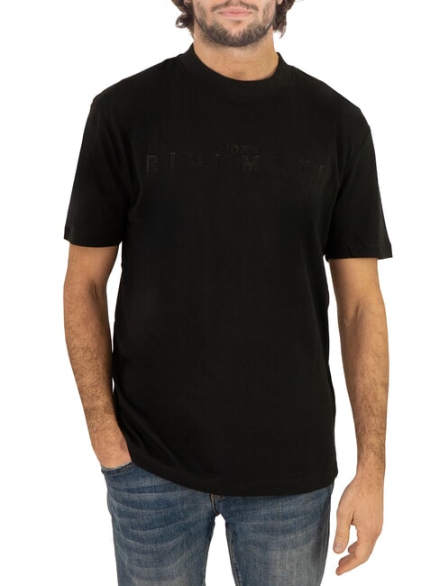 JOHN RICHMOND SOULOKU Camiseta con logotipo en relieve negro - camiseta
