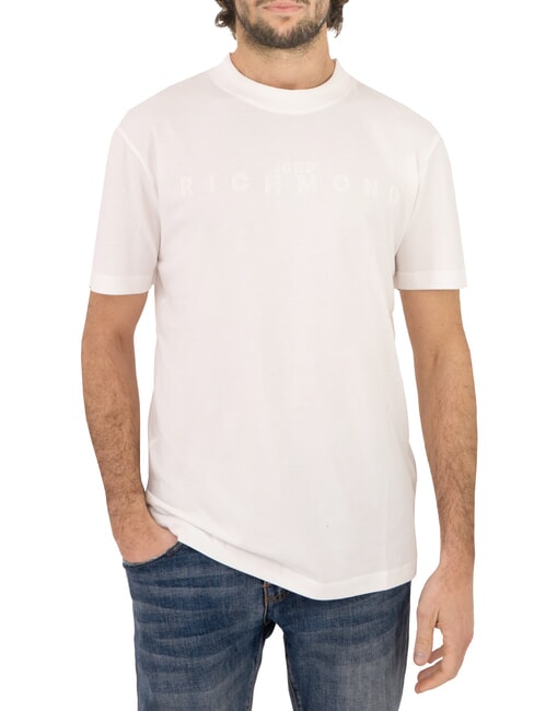 JOHN RICHMOND SOULOKU Camiseta con logotipo en relieve blanquecino - camiseta