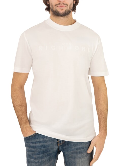 JOHN RICHMOND SOULOKU Camiseta con logotipo en relieve blanco - camiseta
