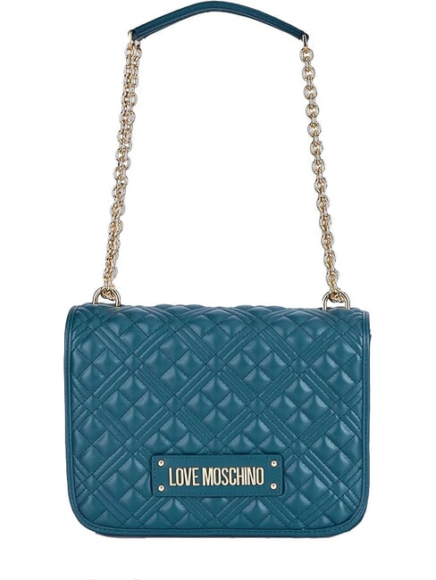 LOVE MOSCHINO QUILTED GOLD CHAIN Bolso de hombro/bandolera esmeralda - Bolsos Mujer