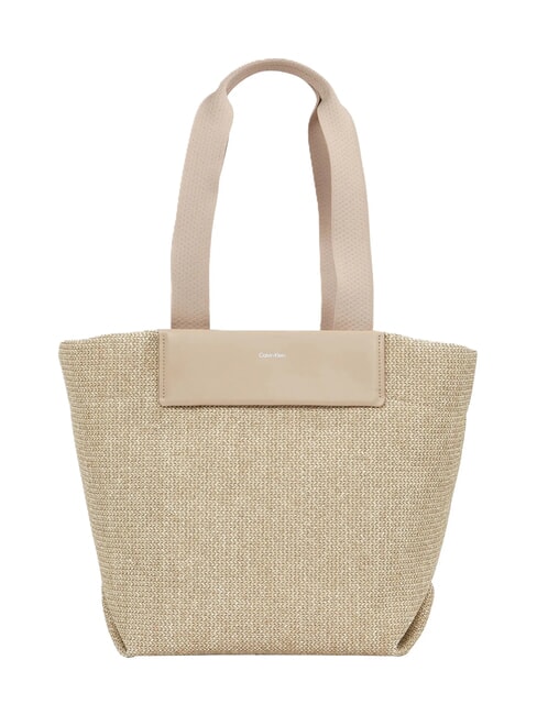 CALVIN KLEIN CK RAFFIA Bolso de hombro vajilla - Bolsos Mujer