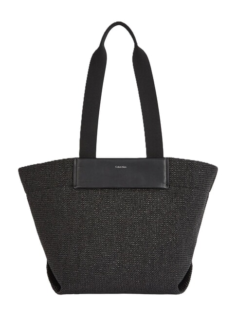 CALVIN KLEIN CK RAFFIA Bolso de hombro negro - Bolsos Mujer