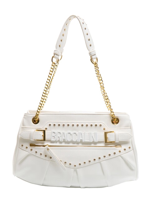 BRACCIALINI GISELLE Bolso de hombro con logo metálico blanco - Bolsos Mujer