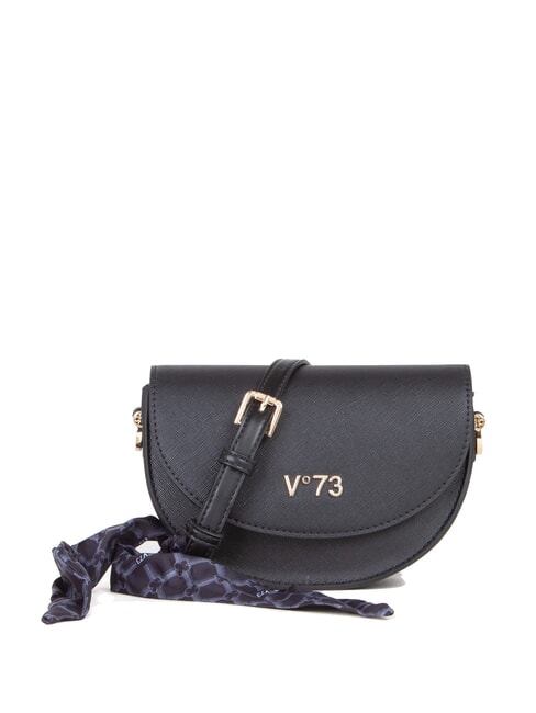 V73 ALICE Bolso con solapa y pañuelo negro - Bolsos Mujer
