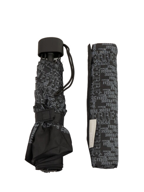 FERRÈ LOGO ALL OVER Mini paraguas manual negro02 - Paraguas