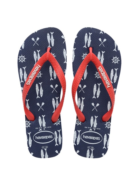 HAVAIANAS Chanclas TOP NAUTICAL azul marino/rojo rubí - Zapatos Hombre
