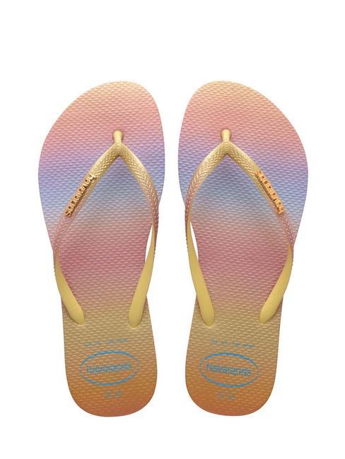 HAVAIANAS SLIM GRADIENT Chancletas píxeles amarillos - Zapatos Mujer
