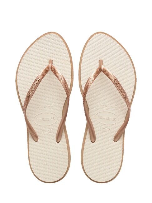 HAVAIANAS SLIM POINT Chanclas oro rosa/beige - Zapatos Mujer