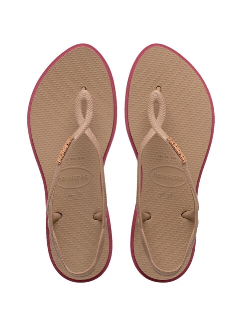 HAVAIANAS LUNA POINT Sandalia tipo chancla rosa / oro - Zapatos Mujer