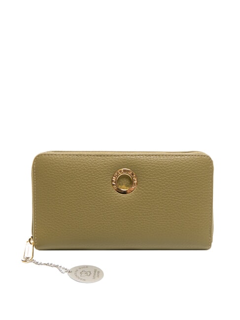 MANDARINA DUCK MELLOW  Cartera grande de piel con cremallera áloe - Carteras Mujer