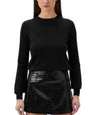 JOHN RICHMOND PARANA Cárdigan de cuello redondo de lúrex negro2 - Suéteres de mujer - 1