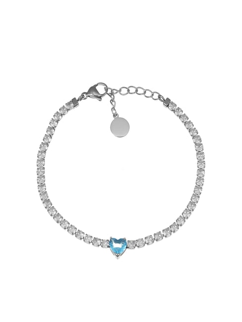 AMEN ACCIAIO Pulsera con circonitas y corazón plata - Pulseras