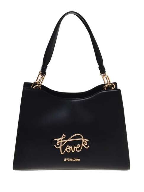 LOVE MOSCHINO CURSIVE L Bolso de hombro negro - Bolsos Mujer