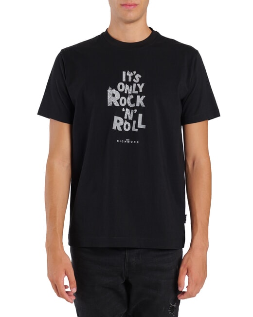 JOHN RICHMOND SPARTACO Camiseta de algodón con estampado negro - camiseta