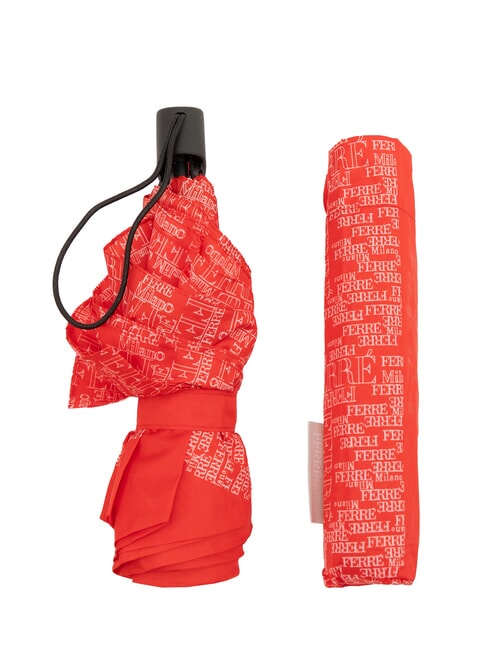 FERRÈ LOGO ALL OVER Mini paraguas manual rojo02 - Paraguas