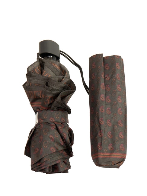 FERRÈ MINI Paraguas manual a prueba de viento corbata marrón 03 - Paraguas