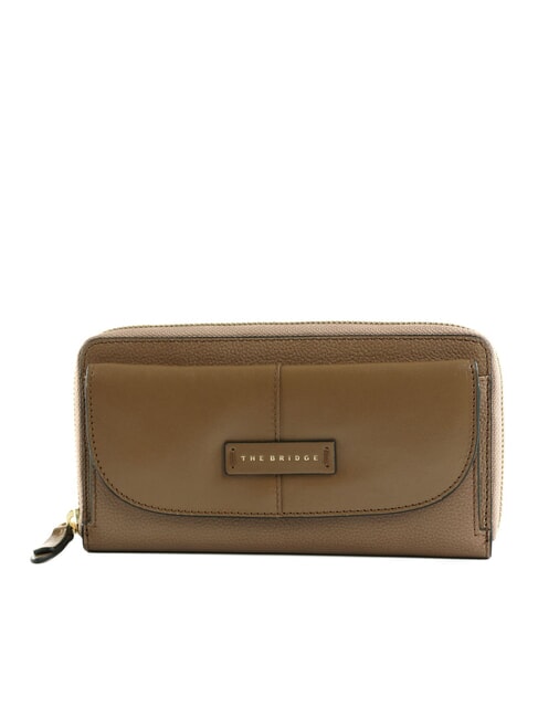 THE BRIDGE ELISABETTA Cartera grande de piel con bolsillo. ostra abb. oro - Carteras Mujer