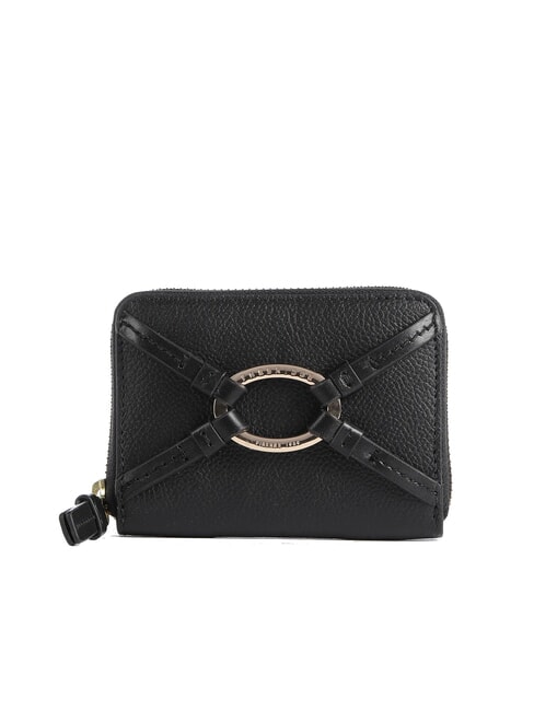 THE BRIDGE AMELIA Mini cartera de cuero con cremallera Oro negro - Carteras Mujer