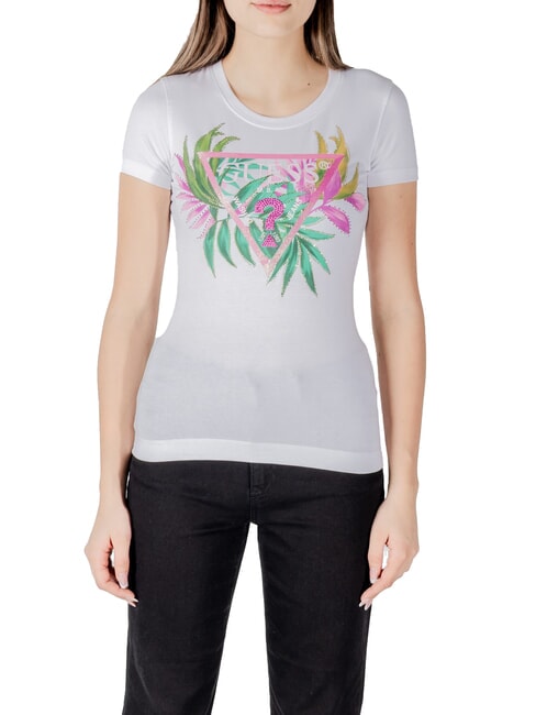 GUESS CN SS LEAF camiseta de manga corta purwhite - camiseta
