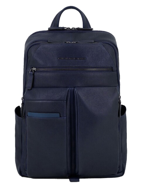 PIQUADRO PAAVO Mochila para portátil de 14", en piel azul - Mochilas para portátil