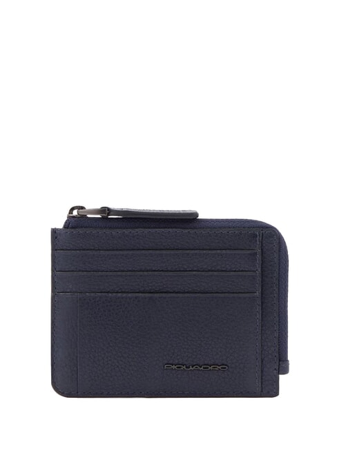 PIQUADRO PAAVO  Tarjetero/monedero de cuero azul - Carteras Hombre