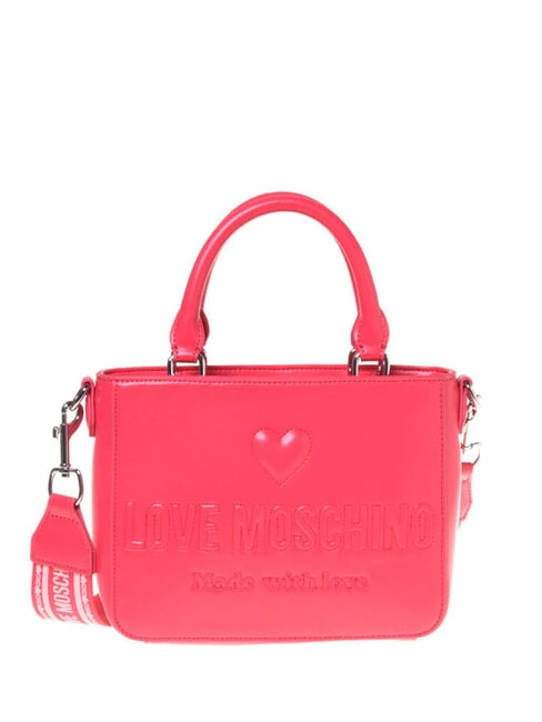 LOVE MOSCHINO MADE WITH LOVE Mini bolso de mano, con bandolera fucsia - Bolsos Mujer