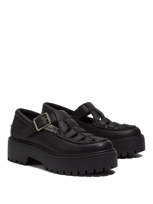 TIMBERLAND STONE STREET BUCKLE Zapato de plataforma de piel negro de grano completo - Zapatos Mujer
