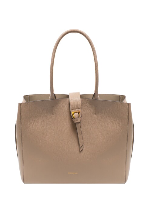 COCCINELLE ALBA Bolso de hombro de piel martillada rosa polvo - Bolsos Mujer