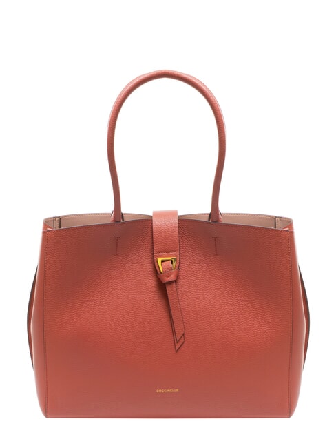 COCCINELLE ALBA Bolso de hombro de piel martillada maceta - Bolsos Mujer