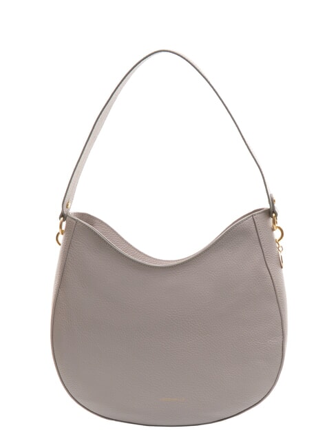 COCCINELLE ALPHA Bolso de hombro de piel martillada gris claro - Bolsos Mujer