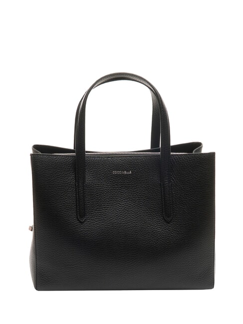 COCCINELLE SWAP Bolso de mano de cuero martillado negro - Bolsos Mujer