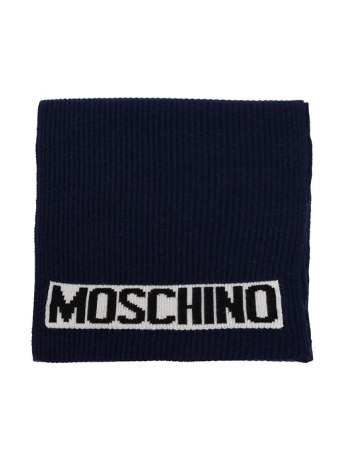 MOSCHINO LOGO Bufanda acanalada azul - Bufandas