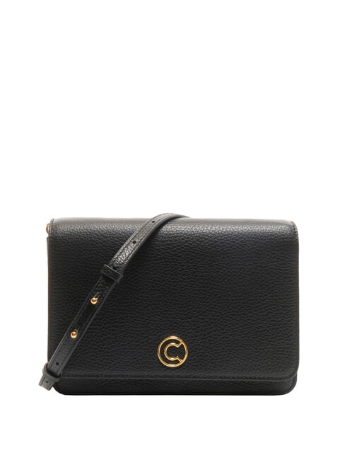 COCCINELLE TULIP Bolso de hombro de piel martillada negro - Bolsos Mujer