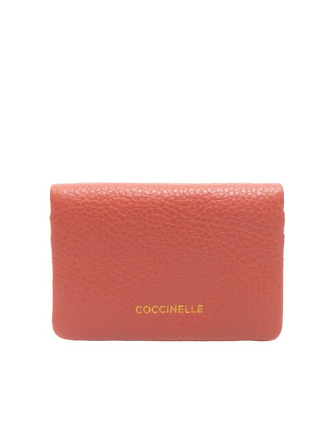 COCCINELLE SOFTY Tarjetero de cuero martillado maceta - Carteras Mujer