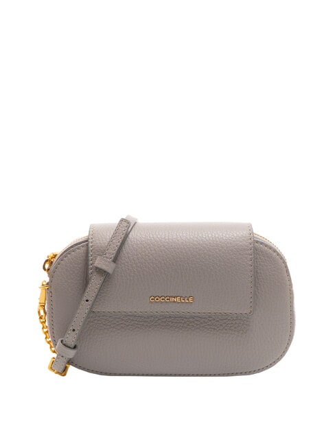 COCCINELLE FAINT Mini bolso de piel martillada gris claro - Bolsos Mujer