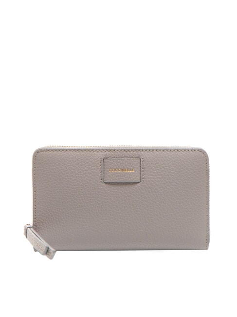 COCCINELLE VOILE Cartera grande de cuero con cremallera gris claro - Carteras Mujer