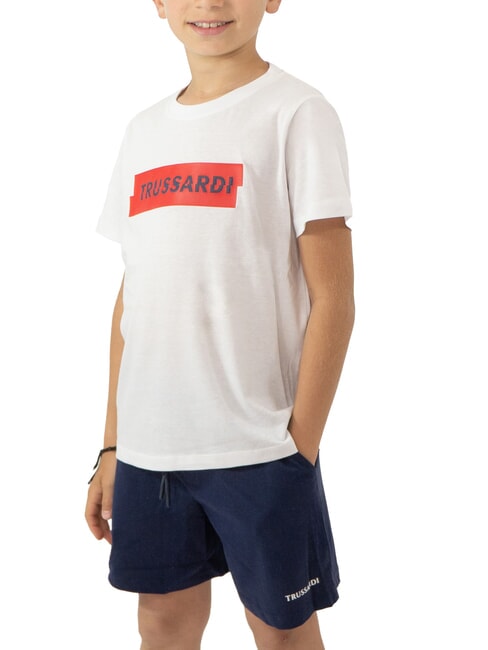 TRUSSARDI TOMMES Conjunto de camiseta y bermudas blanco/azul mar - Chándales para niños