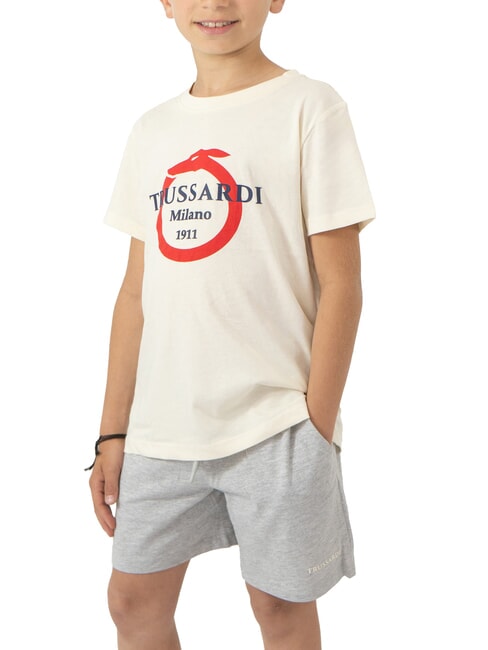 TRUSSARDI FESTI Conjunto de camiseta y bermudas mezcla de leche y gris - Chándales para niños