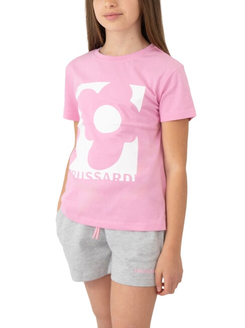 TRUSSARDI GRIGES Conjunto de camiseta y bermudas mezcla de rosa y gris - Chándales para niños