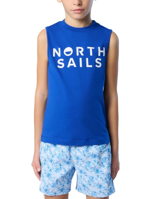 NORTH SAILS PRINTED KIDS Suéter de algodón con sisa surf azul - Camiseta niño