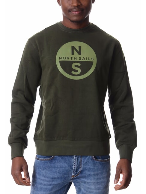NORTH SAILS GRAPHIC Sudadera de algodón con cuello redondo verde bosque - Sudaderas