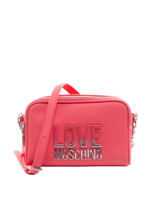 LOVE MOSCHINO BIG LETTERING Mini bolso de hombro fucsia - Bolsos Mujer