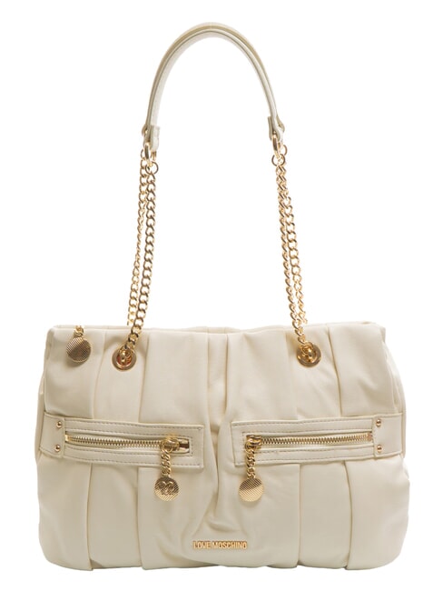 LOVE MOSCHINO ZIPPER Bolso de hombro Marfil - Bolsos Mujer