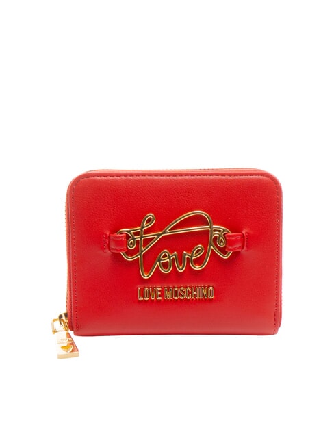 LOVE MOSCHINO LOGO ITALICS Cartera con cremallera ROJO - Carteras Mujer